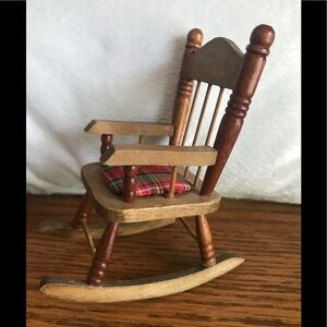Rare Vintage 1950’s Handcrafted mini Wood Rocker